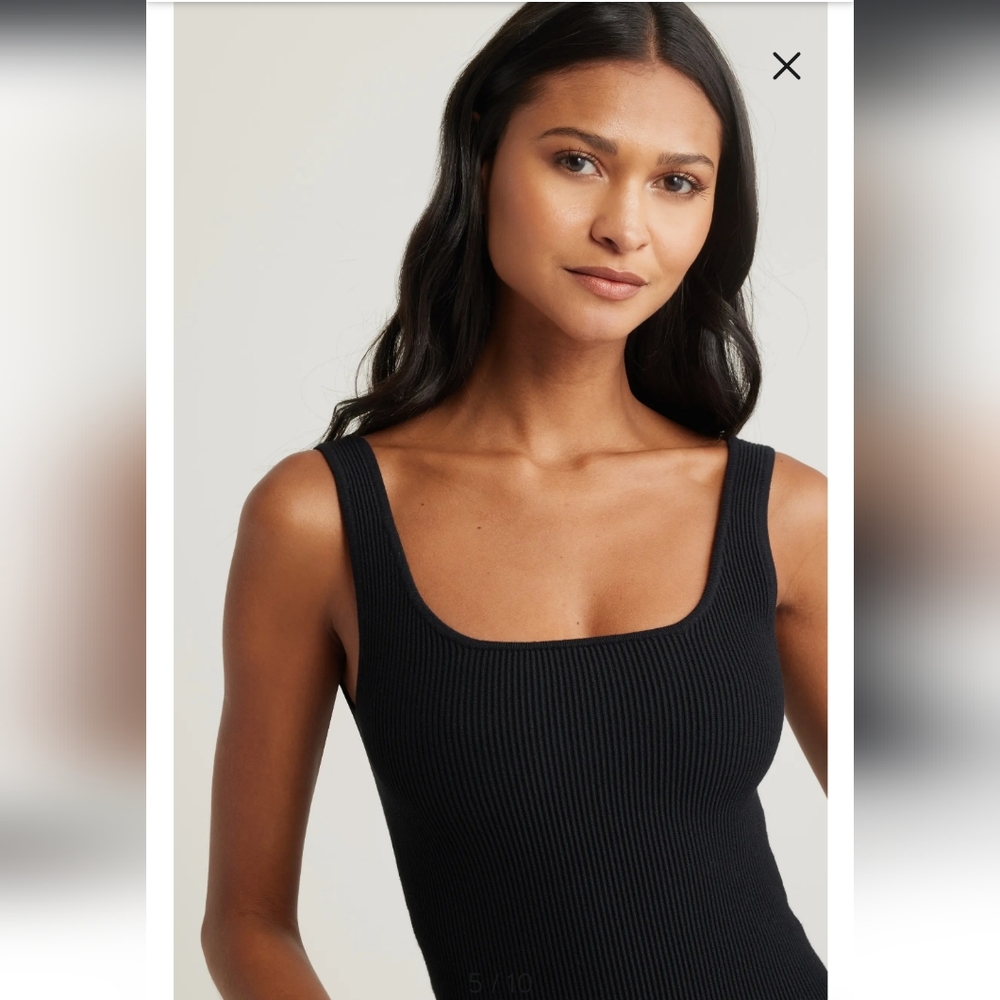 NWT Open Edit Lux Rib Tank Black Size XXS